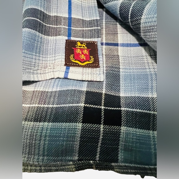 Robert Talbott Classic Blue Plaid Button Down Long Sleeve Shirt size XXL - Picture 4 of 10